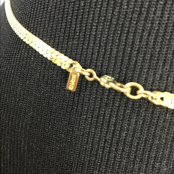 Vintage Signed Gold Tone Serpentine Chain Necklace - Picture 2 of 3